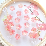 新作★12mm桃の花　梅　さくら　お花のアセテートパーツ　ゴールドピンクグラデーション