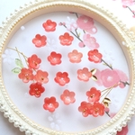 新作★12mm椿　梅　桃の花　お花のアセテートパーツ　ピンク×レッドグラデーション