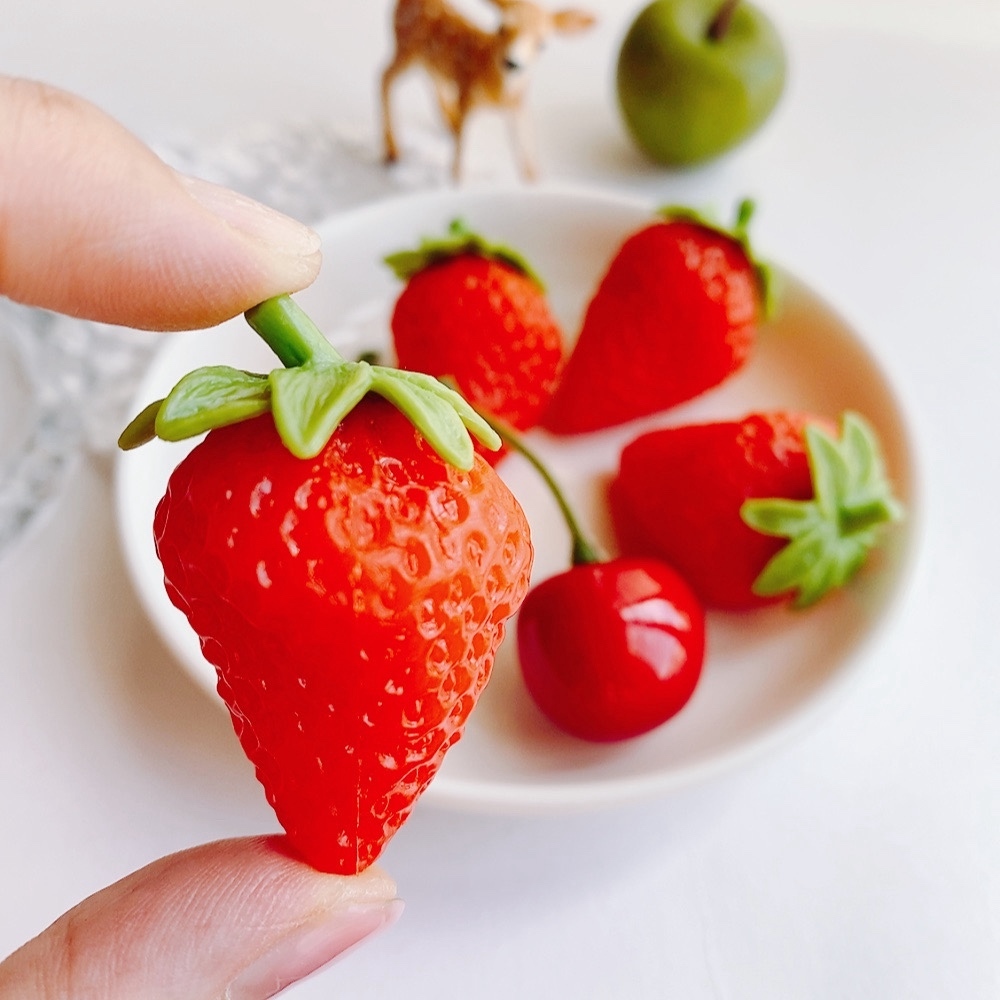 5個】本物そっくりな苺の模型 食品サンプル 立体 いちご 果物