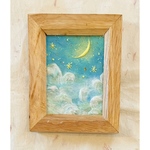 ・額付・和紙ちぎり絵『さわやかな星空』ミニミニサイズ原画