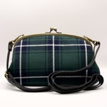 播州織チェック柄がま口お財布ポーチ：ウォレットポーチ