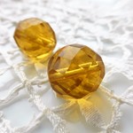 ヴィンテージチェコビーズ　特大薄いtea2個２０mm