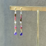 イロアソビ　秋色天然石　アメジスト小粒ドロップ　ピアス　イヤリング