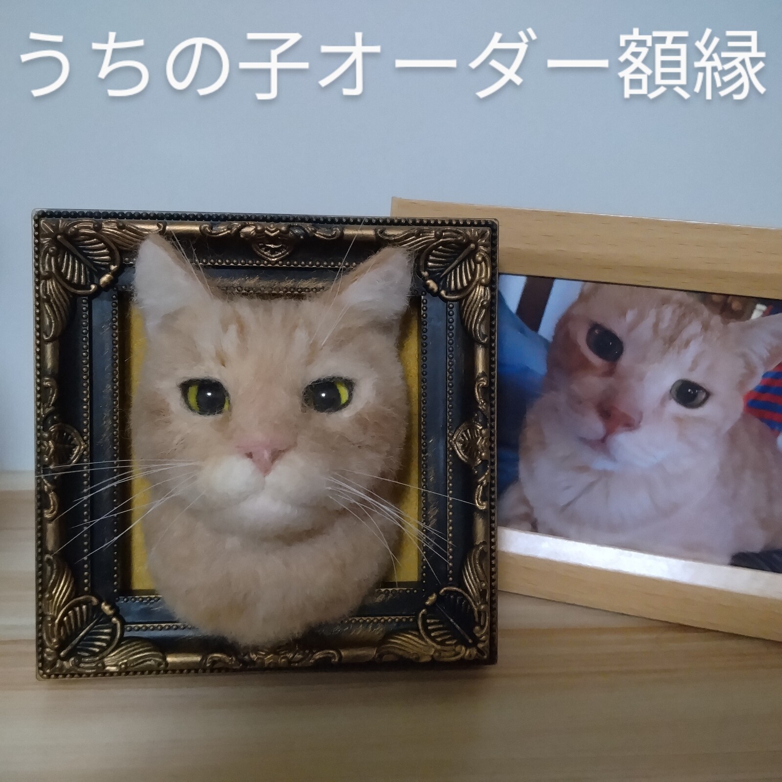 額縁セット×2 【猫】【ねこ横向き】 （魅力的な猫テーマの