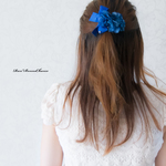 ＊上品なロイヤルブルーの紫陽花とリボンの髪飾り＊ヘアコーム～