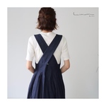 岡山県児島デニムジャンパースカート／8オンスくったりデニムで上品にもカジュアルにもウエストマークワンピース／インディゴ