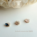 大人color♡リーフストーンビジューピアス