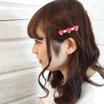 ぷっくりローズハートとパールのバレッタ