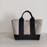 ☆kkkim2129様専用☆帆布横長トートバッグM アイスグレー×ブラック 倉敷帆布