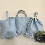 入園入学３点セット くすみブルー×かすみ草
