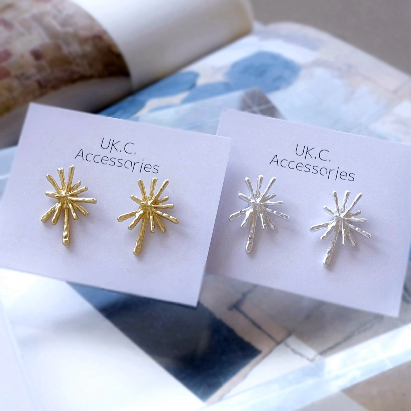 :;;;:*◇◆ ガースー様 ◆◇*:;;;:ハンドメイドピアスorイヤリング Fur Jewel - silver ピアス・イヤリング（ペア）】◇ ペットの毛