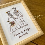 ウェルカムボート 綿婚式記念に♡ふたりのシルエット刺繍 B5サイズ