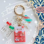 クリスマス🎄おめめキラキラにゃんこCANDY BOX♡赤                       シャカシャカ　キーホルダー　レジン　アニマル　スイーツ　クリア　ねこ　キャンディ　プレゼント