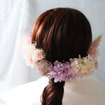 ヘッドパーツ 髪飾り 　ピンク   パープル　ウェディング  結婚式  前撮り 成人式髪飾り 卒業式髪飾り  成人式前撮り  振袖髪飾り  前撮り髪飾り　結婚式　袴髪飾り