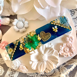 【sale】お花たくさんつやんなハートバレッタ(ダークブルー)