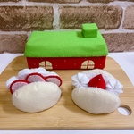 フェルトままごと🍓いちごのお家とパンセット🍓