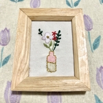 刺繍　花瓶　フレーム　ハンドメイド