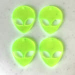Clear Neon Yellow Alien Pendant Tops