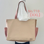 【XXLサイズ】〈底板付き〉ベージュ系　A3サイズ収納　8号倉敷帆布使用　サイドポケット　トートバッグ　底板付き　肩掛けバッグ　大きめバッグ　akaneko  