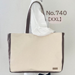 新XL【キナリ&焦茶】大きめ　シンプル　肩かけトートバッグ　倉敷帆布を使用　akaneko 8号帆布