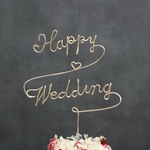 ウェディングケーキトッパー .:* 　ピック　ケーキ　シンプル　飾り　ウェディングケーキ　ウエディング　結婚式　ゴールド