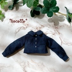 🆕ショート丈長袖シャツ　ネイビー