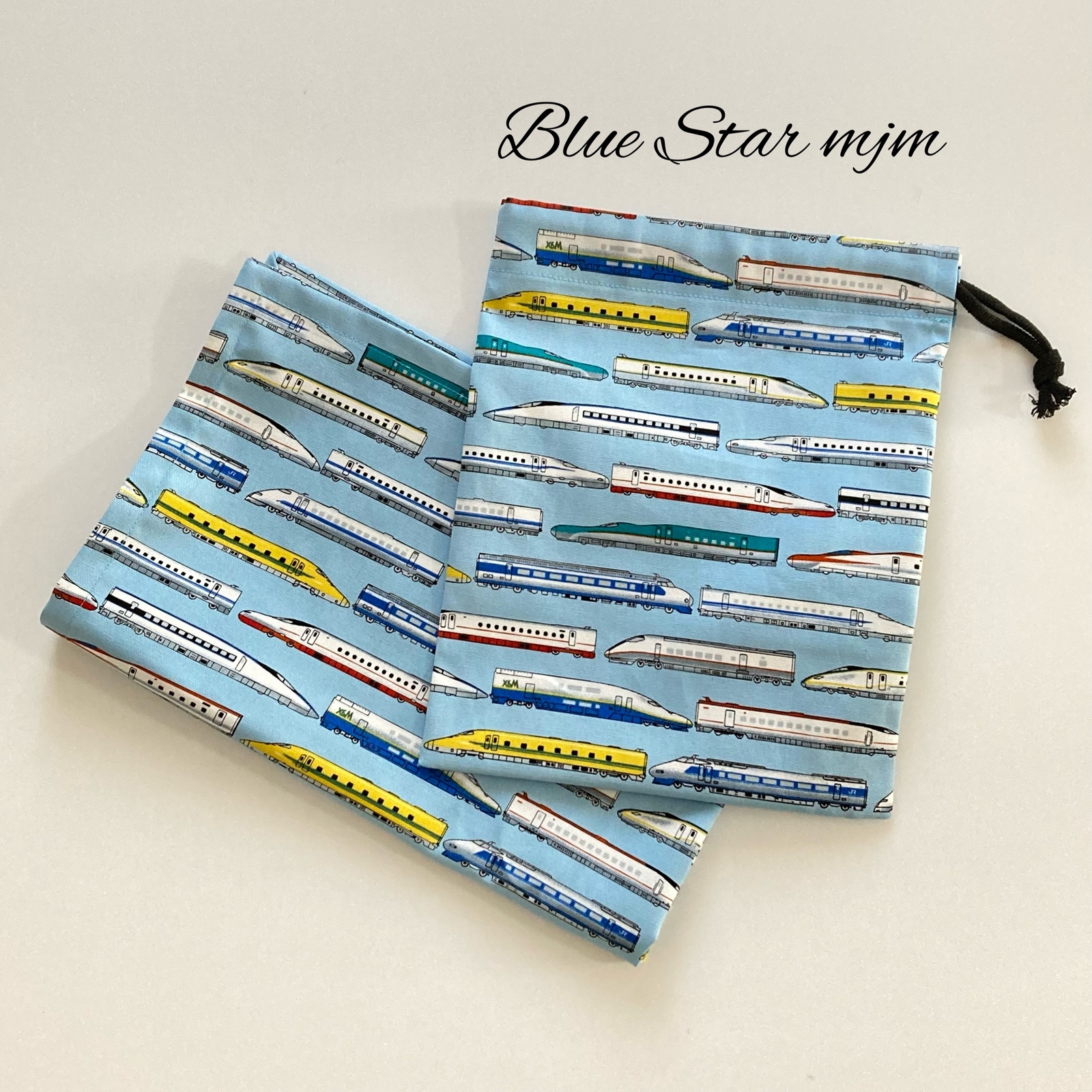 ニュアンスカラー　ブルー　ハンドメイド　ランチョンマット　ストライプ　40×60 ニュアンスカラー ブルー ハンドメイド ランチョンマット ストライプ 40×60