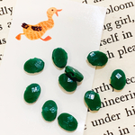 10個 クリスタルカット　オーバル　グリーン　アンティーク フランスビーズ 