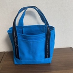 ロゴテープミニトートバッグ　ブルー
