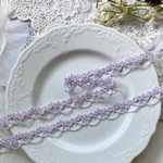 ＊再入荷＊1m BK240901 綺麗 薔薇 花 フラワー ケミカルレース ブレード ラベンダー ハンドメイド 手芸 素材