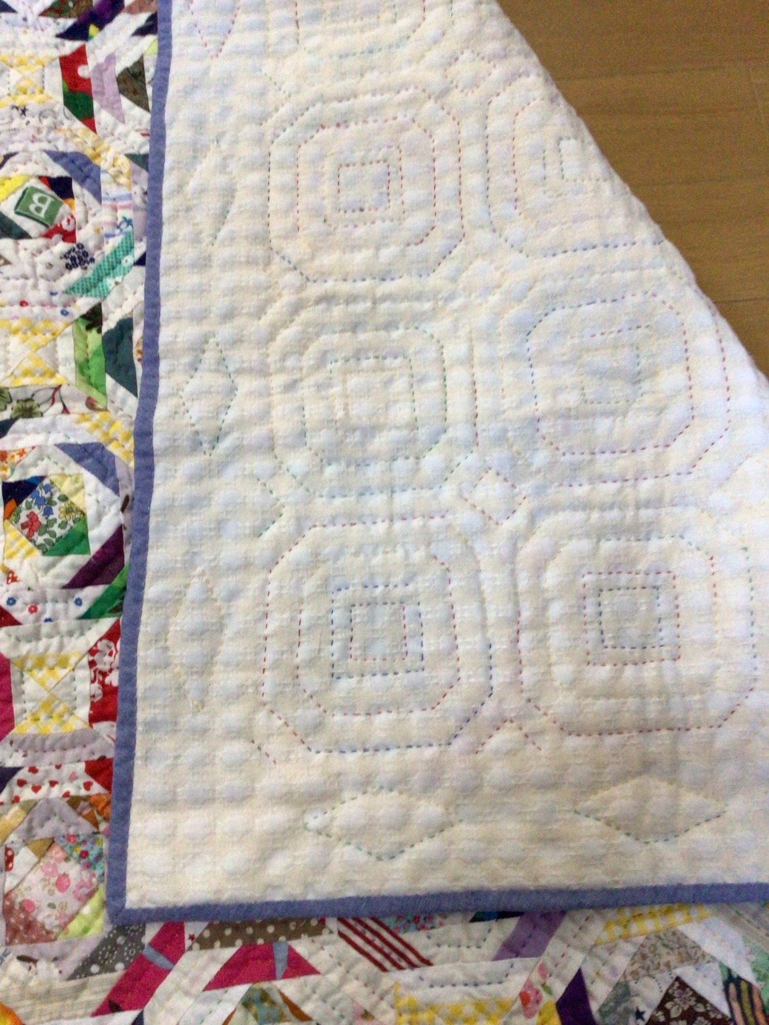 (夏休み値下げ)ハンドメイド キルトパッチワーク ログキャビンタペストリー パッチワークタペストリー(ログキャビンパイナップル) - MUCHINNOCHI'S