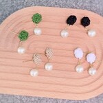 パールで大人可愛 水引き ピアス/イヤリング アレルギー対応