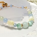 ★デルフィニウム★ブレスレット　アンクレット　ブルー　可愛い　サイズ調整可能　天然石ブレスレット　天然石　パワーストーン　アクセサリー　プレゼント　贈り物　Handmade