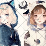 【G603】teatea.オリジナル 人物ステッカー