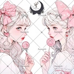 【G615】teatea.オリジナル 人物ステッカー