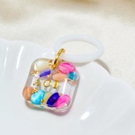candy popアンブレラマーカー mini 名入れ　文字入れ　透明　シンプル　さざれ石　天然石 キーホルダー