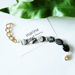 zebra jasper♡gold metal bracelet