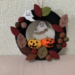   ちりめん細工・ハロウィンのリース(5)