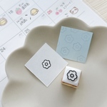 【手帳はんこ】　花1  白抜き　ミニはんこ　スケジュール帳スタンプ