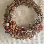【受注制作】アンティークカラーのクリスマスリース