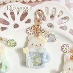 【くまちゃん/ミルキーブルー】ふんわりBaby シリーズ 🍼︎꒰(⑉• ω•⑉)꒱♡ ̖́-‬  シャカシャカキーホルダー レジンキーホルダー アニマルカップ 1点