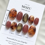 秋のべっ甲風ネイル