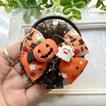 新作♡ハロウィンチュール♡ ヘアゴム　キッズ　子供　リボン　ハロウィン　キラキラ　ヘアアクセ　ヘアアクセサリー　髪ゴム　幼稚園　保育園　小学生　チュール　オーガンジー　カボチャ