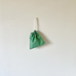 【pouch】落ち着いたグリーンのコットン生地で作った巾着袋
