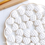 【4コ】 キルティング　ハート　ビーズ　カスタム　ホワイト