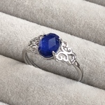 天然石リング：ラピスラズリ×クリスタル（オーバル8×6㎜）