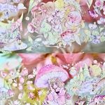 SALE🌺7×125cm 森の中での出会い PETテープ 女の子 鹿 鳥 きのこ リス 金魚 海外シール マスキングテープ 切り売り