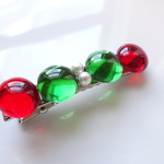 飴玉みたいなヘアクリップ (Red × Green)