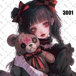 nene様コラボ企画対象 original sticker « No.N3001 »     //     人物ステッカー オリジナルステッカー cotton melody 