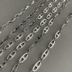 [ 10センチ ] ブタ鼻 4mm シルバー デザインチェーン スリム コンビ ステンレス 豚鼻【切り売り】 p-2119145s